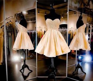 Korte homecoming jurken kralen parels lieverd corset terug prom feestjes zestien afstuderen pageant jurk 80