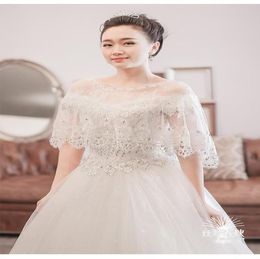2018 haussement d'épaules Cape étole Wrap dentelle cristal mariée bal soirée boléro de mariage en stock taille régulière châle scintillant femmes Fashion4261096