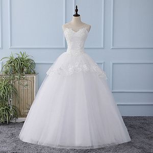 2018 eenvoudige kant trouwjurk goedkope aangepaste bruidsjurken vrouwen plus size trouwjurken baljurk vestidos novia