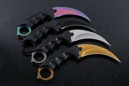 2018 Speciale Aanbieding Karambit mes Klauwmes 5CR15MOV 57HRC Spiegel Polish mes Tactische messen met Secure-Ex schede