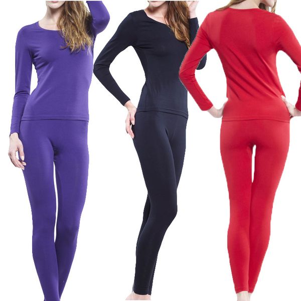 2018 printemps et automne sous-vêtements thermiques pour femmes haute élastique long johns Modal costumes minces ensemble plus la taille XL 3XL 4XL 5XL 6XL