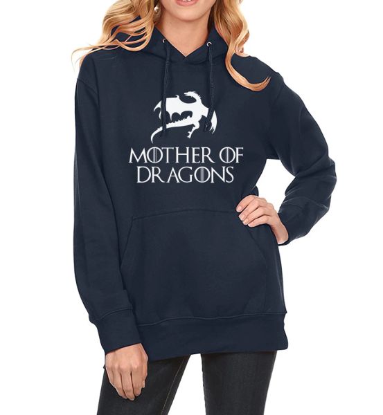 2018 primavera invierno sudadera sudaderas con capucha de lana para mujeres impresas madre de dragones moda Hip Hop marca-ropa de calle