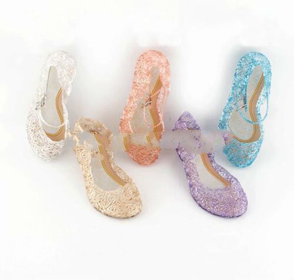 2018 été filles sandales enfants enfants fête chaussures de danse bébé princesse cristal chaussures princesse haute qualité chaussures cosplay accessoires