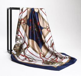 2018 bufanda de seda para la cabeza de verano para mujer, pañuelo con estampado de borlas de diseñador de lujo, pañuelos Hijab musulmanes cuadrados de satén Vintage, chales bohemios 3350995
