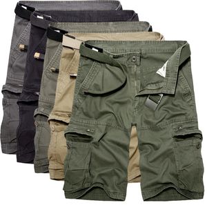 Pantalones cortos Cargo de verano para hombre, pantalones cortos Coon verde militar, pantalones bermudas informales holgados con varios bolsillos para hombre