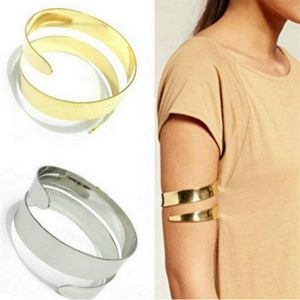 2018 Zomer Nieuwe Verstelbare Manchet Armbanden Armbanden Vrouwen Goud Kleur Bovenarm Manchet Armlet Armband Armband Punk Jewelry269D