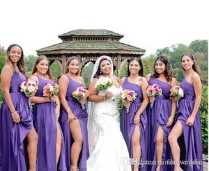 2019 été printemps robe de demoiselle d'honneur violet Split pays plage jardin formel fête de mariage invité demoiselle d'honneur robe plus la taille sur mesure