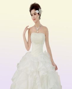 2018 Zomerstrapless trouwjurken witte witte prinses mouwloze bruid baljurken real po vestidos de novia5824317