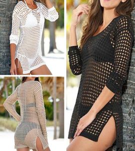 2018 Été Femmes Sexy Mesh tricotée Crochet Beach Tops T-shirts Coupoir de maillot de bain Bikini Bathing Bathing Costume 9494899