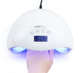 2018 SUN5 plus Secador de uñas 48W Lámpara LED UV dual para secador de uñas Gel Polaco Luz de curado con sensor infrarrojo Y181009076269242