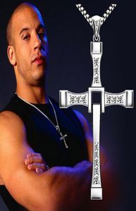 2018 The Fast And The Furious Dominic Toretto Vin nouveau film bijoux classique strass pendentif argent colliers Men2429113
