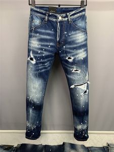 Pantalon en jean italien pour hommes, mode européenne et américaine, décontracté, haut de gamme, lavé à la main, poli, qualité optimisée, 9868