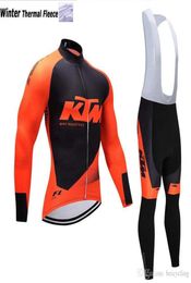 2018 Thermal Fleece Cycling Jersey à manches longues et à cyclisme Pantalons de cyclisme Kits STRAP CICLISMO BICICLETAS MTB SPORT