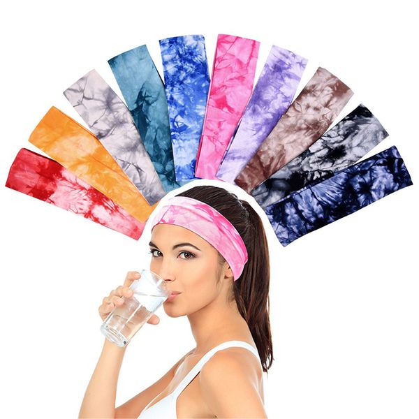 2018 Tie Dye Bandeaux Coton Stretch Bandeaux Élastique Yoga Bandeau pour Adolescentes Filles Femmes Adultes, Couleurs Assorties