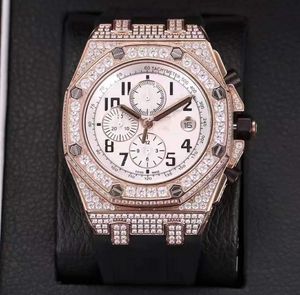 Top Luxury Mens Watches Quartz Watches Top à quartz Time Machine Diamond Mens Watch Black Rubber Socle Sapphire Mens Watches4371421