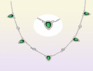 2018 Topkwaliteit Bohemen mode korte chokers Groen wit CZ water traan hanger kettingen voor schattig meisje vrouwen elegantie charm6620807