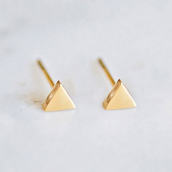 Acier inoxydable Triangle Boucles D'oreilles Noir Or Argent Simple Amour Goujons Géométriques Brincos Cadeau De Mariage Punk Cool Amoureux Bijoux