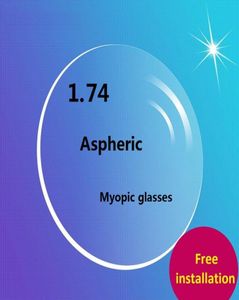 2018 Ultra mince bon marché 174 lunettes de lunettes de résine asphérique Vert Verte optique Lens anti-rayonnement Myopie Prescription Custom9950154
