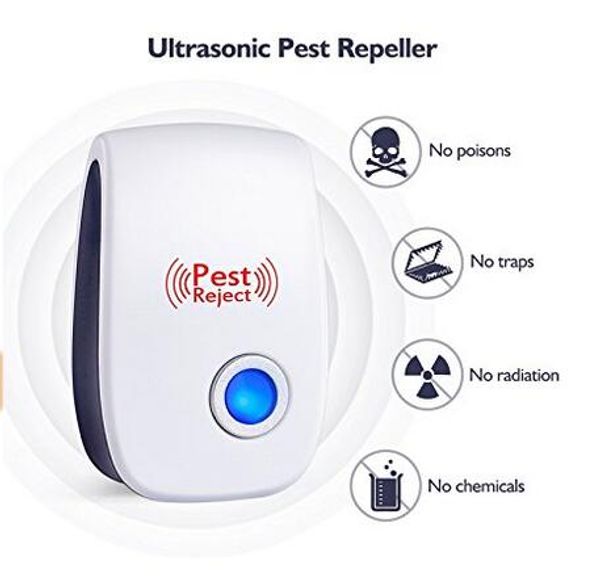 2018 Ultrasonic Pest Repeller Mouse Repeller Plug in Pest Control - Répulsif antiparasitaire anti-moustique pour souris, rat, insecte, punaise de lit, araignée