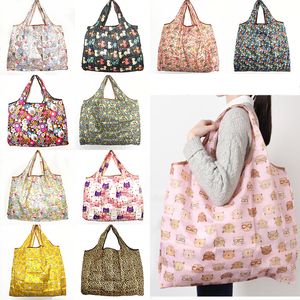 Nouveaux sacs à provisions pliables en nylon imperméables sac de rangement réutilisable sacs à provisions écologiques grande capacité WX9-203