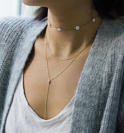 2018 Bruiloft Engagement Gift Choker CZ Bloem Bruids Gift Delicate Mooie Bloem Charm 925 Sterling Silver Verklaring Ketting