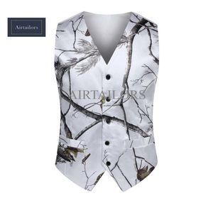 2018 Witte Camo Men Vest Camouflage Mens Pak Vest Slim Bruidegom Vesten Realtree Camo Outerwear Spring herfst Zomer Wedding Vest Men4182024