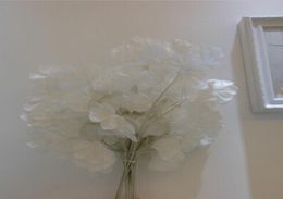 2018 Oggetti di scena bianchi per matrimoni Strada fiore sfondo decorazione fiore Fiore artificiale bianco ginkgo biloba Foglie bianche3765797