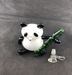 Bong panda en verre entier 2018, bol de bong en verre personnalisé pour transport14mm4596052