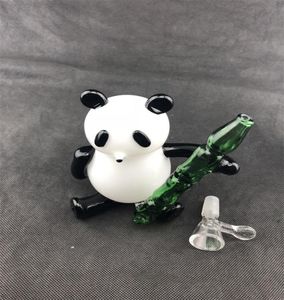 Bong panda en verre entier 2018, bol en verre personnalisé pour transport14mm4890432