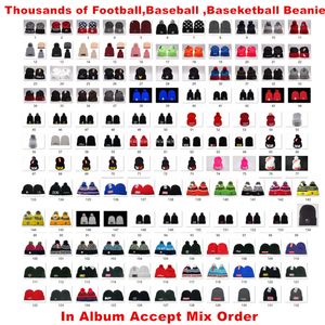 Bonnet d'équipe de 32 équipes avec Pom, bonnet de Sport tricoté, chapeau d'hiver de Football américain, plus de 5000 +, accepter la commande de mélange, vente en gros