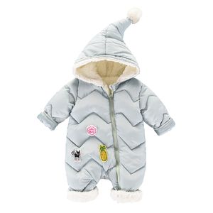 2018 Winter Katoen Baby Romper Baby Girl Boy Snowsuit Down Cotton Infant Jumpsuit Fleece Lange mouw Coverall Kleding