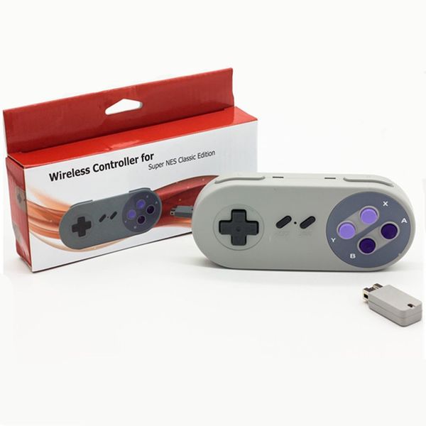 Contrôleur sans fil pour Super Nes Mnini Classic Edition Bouton violet 2.4G Récepteurs de manettes sans fil pour SNES Mini Free DHL