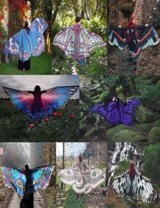 2018 Femmes Butterfly Wing Large Fairy Cape Scharf Bikini Cover Up Mariffon Gradient Beach Cover Up Châle Wrap Peacock Cosplay Y181021025823
