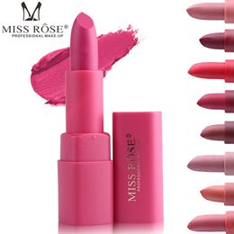 2018 femmes marque de mode MISS ROSE mat rouge à lèvres humide rouge à lèvres couleur maquillage en gros Durable naturel imperméable à l'eau