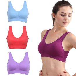 2018 vrouwen meisjes gevoerde naadloze fitness beha vest tops velless bras ademend lingerie ondergoed