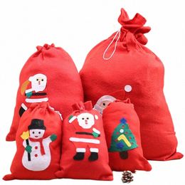 2018 Femmes homme à crampons sac d'emballage Sac Santa Claus Small Big Christmas Gift Sacs Kids Party New Year Gift Carners Bag B4QD #