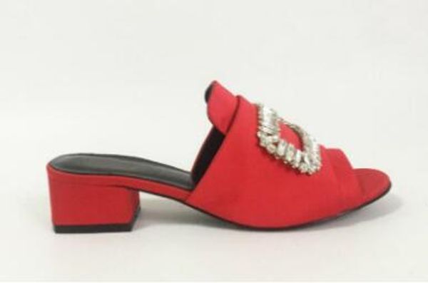 2018 zapatos de fiesta para mujer sandalias rojas sandalias con hebilla de diamante tacones altos rojos sandalias de gladiador tacón grueso bombas peep toe