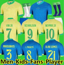 2024 Antony Casemiro Jesus Braziliës voetbaltruien Richarlison Camiseta Raphinha Paqueta Vini Jr Rodrygo Brasil Maillots voetbalshirt 23 24 Men Kids Uniform