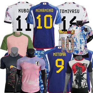 Player Fans version Japan Soccer Jerseys 2023 2024 ATOM TSUBASA KUBO MINAMIHO SHIBASAKI KAMADAK TOMIYASU MITOMA ITO 22 23 24 football hommes femmes et enfants chemises 4XL