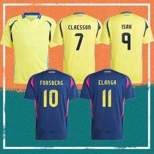 2024 Jerseys de fútbol de Suecia 24/25 24/25 Inicio Ibrahimovic Isak Forsberg Away Man Equipo nacional Larsson Kulusevski Bergvall Fútbol Camisetas Uniformes