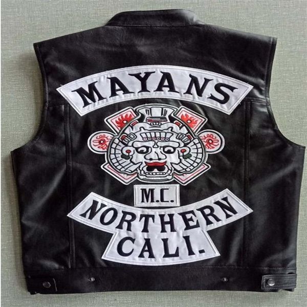 Cadeau de noël 2018 Mayans MC moto Punk Locomotive en cuir PU noir Vest236W