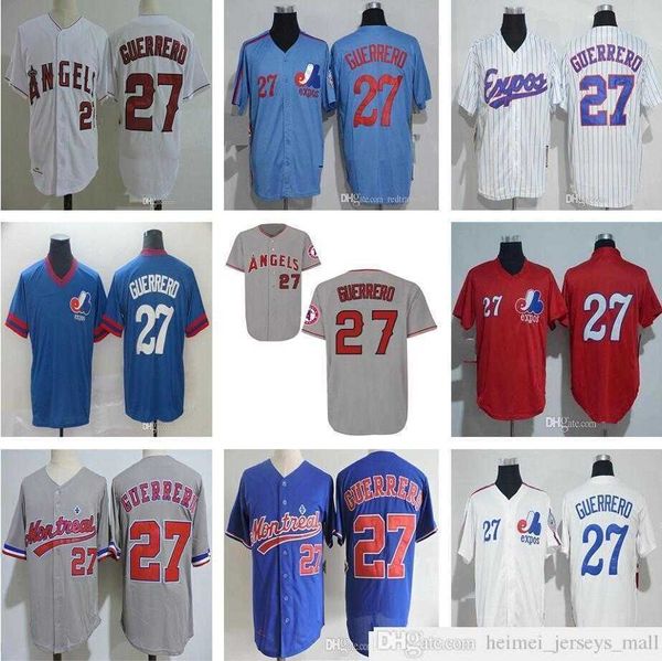 2018e Temple de la renommée Expos de Montréal Maillots de baseball cousus # 27 Maillot Vladimir Guerrero Hommes Femmes Jeunesse 1982 Vintage Mesh BP 2004 Rétro