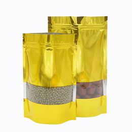 2019 12*20 + 4 cm Gouden aluminiumfolie zelfbenoemde stand bag Food grade materiaal Voedsel verpakking winkel Ornamenten tassen Spot pakket
