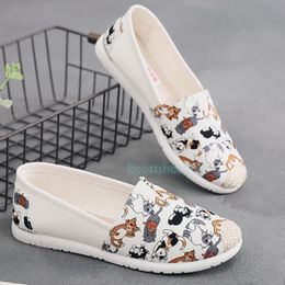 Dames Casual Schoenen Kers Ananas Aardbei Watermeloen Ster Katten Zwart Wit Sneakers Mode Dames Canvas Loafers Slippers Outdoor Designer Schoen