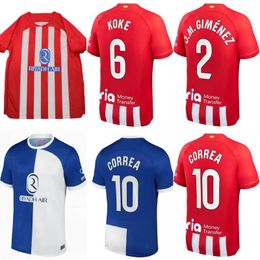 2023/24 Madrids Voetbalshirt 2024 Atletico #7 GRIEZMANN MEMPHIS KOKE CORREA CARRASCO Uniform LEMAR SAUL R.DE PAUL M.LLORENTE MOLINA J.M. GIMeNEZ Voetbalshirt Kindertenue