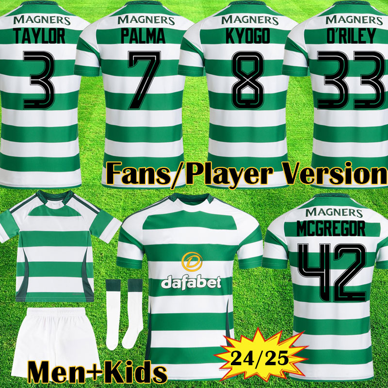 24 25 Celtic Irish Origins Special Soccer Trikots Kyogo Ajetiturnbull McGregor Forrest 2023 2024 2025 Celtic 120. Fußballhemd Männer Kits Kinderausrüstung