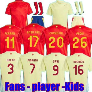 Spelersfans 2024 2025 Pedri Morata voetbaltruien Lamine Yamal Olmo Merino Rodrigo Carvajal Ferran Spains Cubarsi Oiarzabal Williams Jr voetbal Mannen Kids Shirt 4xl