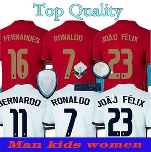 20 21 RONALDO voetbalshirts JOAO FELIX NEVES BERNARDO CANCELO RUBEN away white 16 17 22 23 nationale team Adult+ Kids tenue voetbalshirt