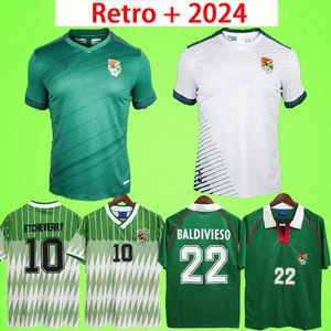 2024 BOLIVIE 1994 1995 Version Retro Sport Club do Retro Soccer Jerseys Hommes classique # 10 ETCHEVERRY à domicile 93 94 95 manches courtes cru maillot de football vintage 23 24 25