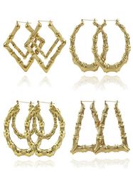 2019 2020 Bijoux de mode Formes multiples Ethnique Grand Vintage Boucles d'oreilles en bambou plaqué or pour femmes 9 Modes Choice6059735